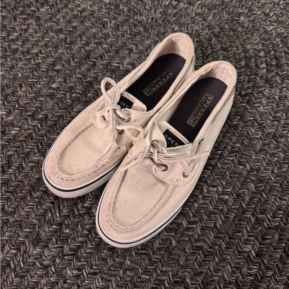 Sperry White & Blue Boat Shoes Loafers
